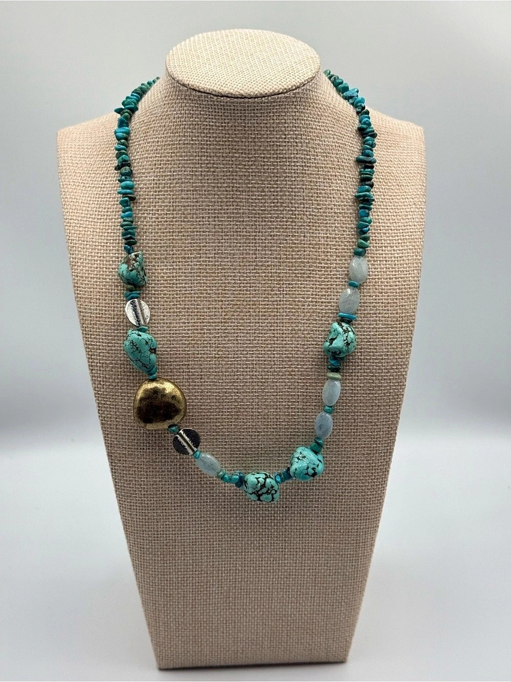 Coldwater Creek Turquoise Beaded Statement Necklace